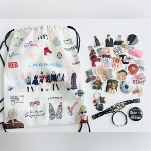 Taylor Swift Merch Set Friendship bracelet Keychain Pin Stickers Era Tour